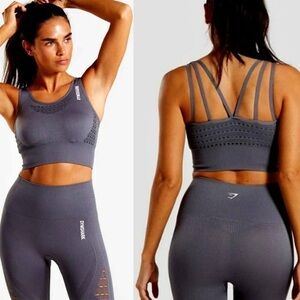 Gymshark Energy + Seamless Crop Top grey